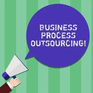 Writing note showing Business Process Outsourcing. Business photo showcasing Illustrazione stock