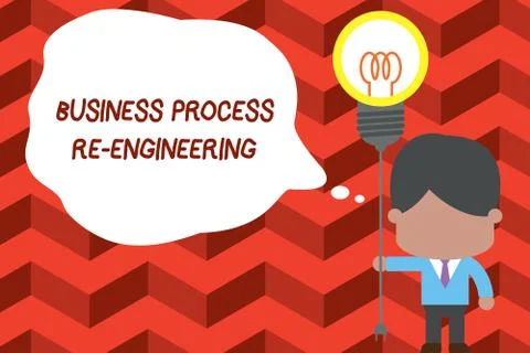 Writing note showing Business Process Re Engineering. Business photo showcasing Illustrazione stock
