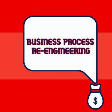 Writing note showing Business Process Re Engineering. Business photo showcasing Illustrazione stock