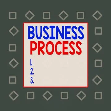 Writing note showing Business Process. Business photo showcasing implemented to イラスト素材