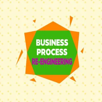 Writing note showing Business Process Re Engineering. Business photo showcasing Illustrazione stock