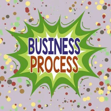 Writing note showing Business Process. Business photo showcasing implemented to イラスト素材