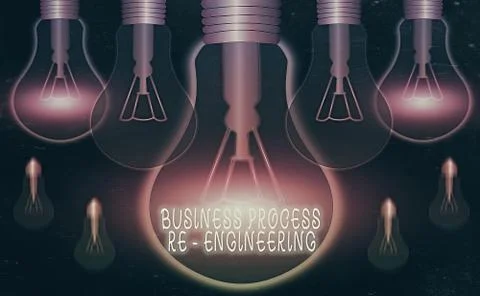 Writing note showing Business Process Re Engineering. Business photo showcasing Illustrazione stock