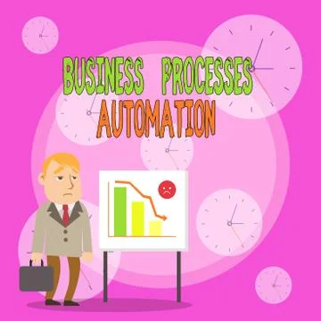 Writing note showing Business Processes Automation. Business photo showcasing Stock Illustration