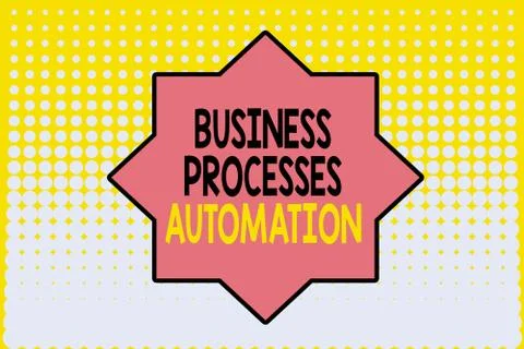 Writing note showing Business Processes Automation. Business photo showcasing Stock Illustration