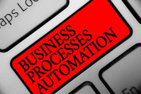 Writing note showing Business Processes Automation. Business photo showcasing 스톡 사진