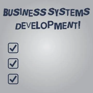 Writing note showing Business Systems Development. Business photo showcasing Stockillustratie