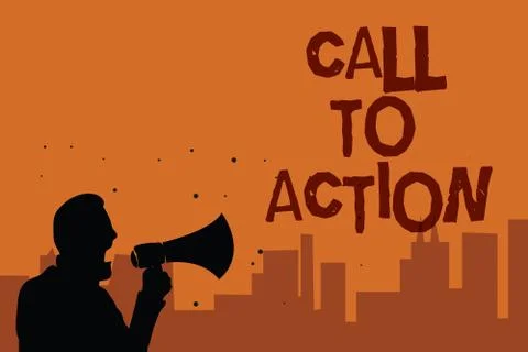 Writing note showing Call To Action. Business photo showcasing Encourage イラスト素材