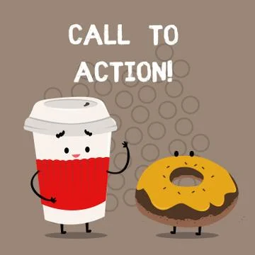 Writing note showing Call To Action. Business photo showcasing Encourage イラスト素材