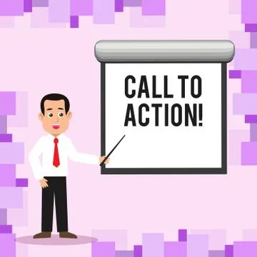 Writing note showing Call To Action. Business photo showcasing most important イラスト素材