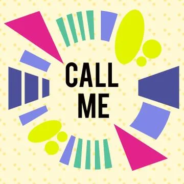 Writing note showing Call Me. Business photo showcasing Asking for communication Stock Illustration
