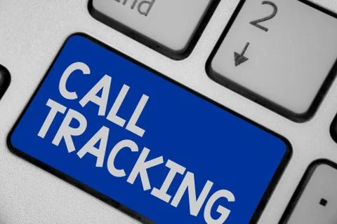 Writing note showing Call Tracking. Business photo showcasing Organic search Stock Photos