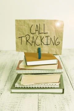 Writing note showing Call Tracking. Business photo showcasing Organic search Stock Photos