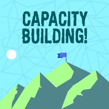 Writing note showing Capacity Building. Business photo showcasing Strengthen the Ilustración de archivo