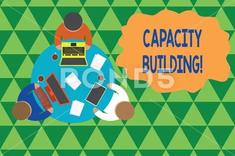 Writing note showing Capacity Building. Business photo showcasing Strengthen the Stock Illustration