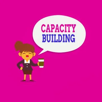 Writing note showing Capacity Building. Business photo showcasing process by Ilustración de archivo