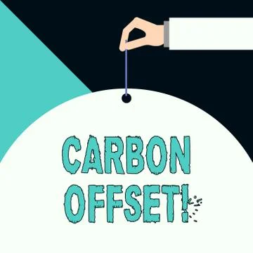 Writing note showing Carbon Offset. Business photo showcasing Reduction in Illustrazione stock
