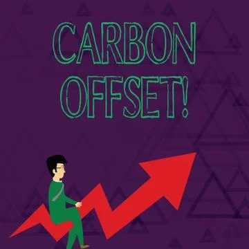 Writing note showing Carbon Offset. Business photo showcasing Reduction in Illustrazione stock