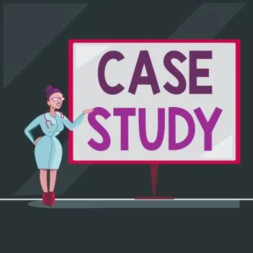 Writing note showing Case Study. Business photo showcasing analysis and a Stock Illustration