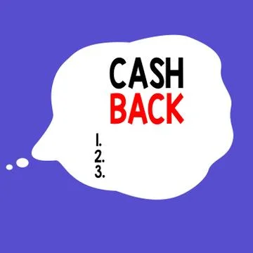 Writing note showing Cash Back. Business photo showcasing denoting a form of 스톡 일러스트