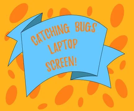 Writing note showing Catching Bugs Laptop Screen. Business photo showcasing Stock Illustration