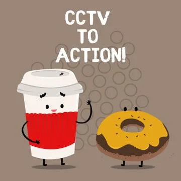 Writing note showing Cctv In Action. Business photo showcasing Selfcontained Stock Illustration