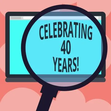 Writing note showing Celebrating 40 Years. Business photo showcasing Honoring イラスト素材