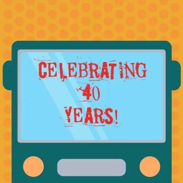 Writing note showing Celebrating 40 Years. Business photo showcasing Honoring イラスト素材