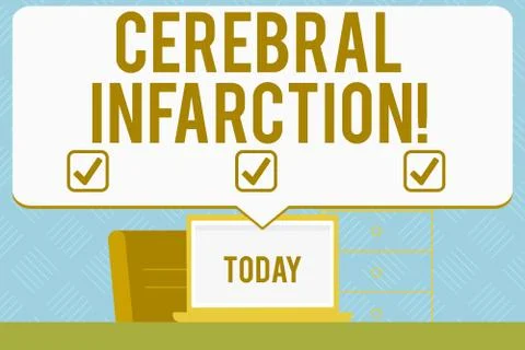 Writing note showing Cerebral Infarction. Business photo showcasing focal brain Stock Illustration