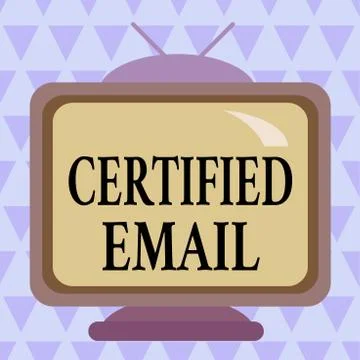 Writing note showing Certified Email. Business photo showcasing email whose Illustrazione stock