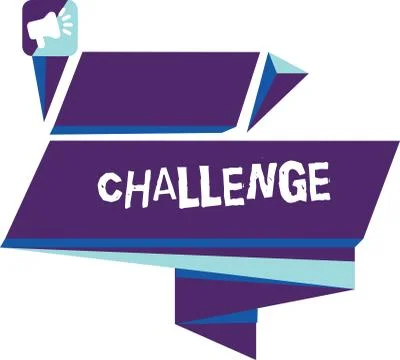 Writing note showing Challenge. Business photo showcasing call to someone to Stockillustratie
