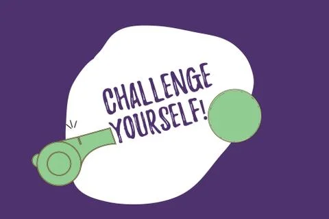 Writing note showing Challenge Yourself. Business photo showcasing Setting Stock Illustration