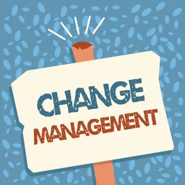 Writing note showing Change Management. Business photo showcasing Replacement of Stock Illustration