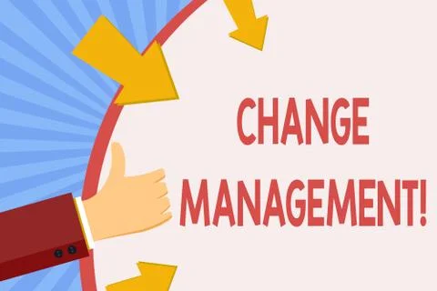 Writing note showing Change Management. Business photo showcasing replace Stock Illustration