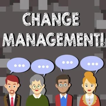 Writing note showing Change Management. Business photo showcasing replace Stock Illustration