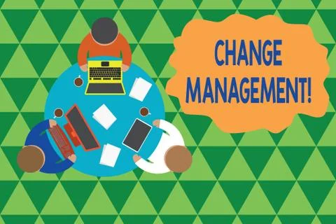 Writing note showing Change Management. Business photo showcasing Replacement of Stock Illustration