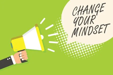 Writing note showing Change Your Mindset. Business photo showcasing replace y Stock Illustration