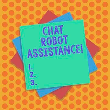 Writing note showing Chat Robot Assistance. Business photo showcasing answers Stock Illustration