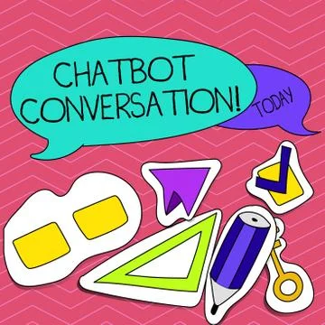 Writing note showing Chatbot Conversation. Business photo showcasing Chatting Stock Illustration