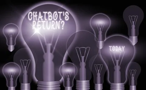 Writing note showing Chatbot s is Return Question. Business photo showcasing Stock Illustration