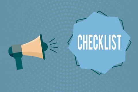 Writing note showing Checklist. Business photo showcasing list items required Stock Illustration