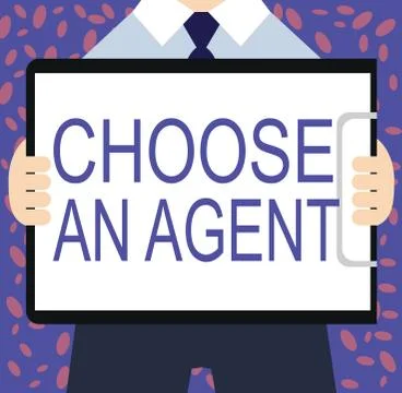 Writing note showing Choose An Agent. Business photo showcasing Choose someone Ilustração Stock