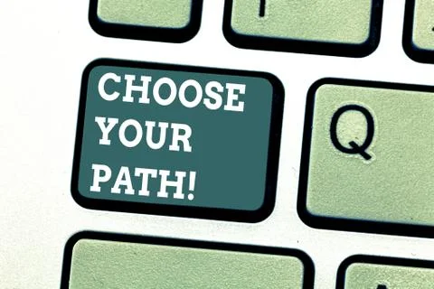 Writing note showing Choose Your Path. Business photo showcasing decide your far Stock Photos