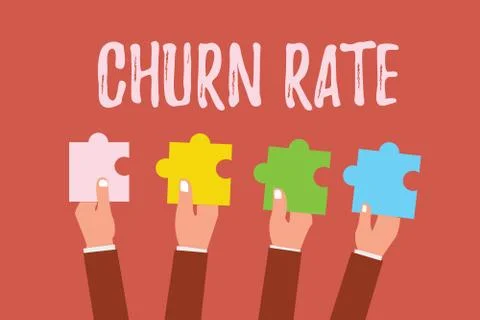 Writing note showing Churn Rate. Business photo showcasing Percentage customers Stockillustratie