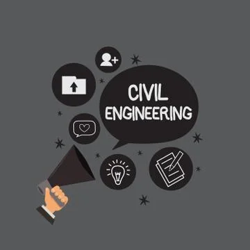 Writing note showing Civil Engineering. Business photo showcasing Planning De Illustrazione stock