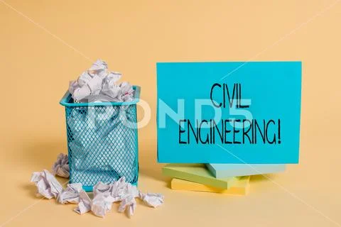 Writing note showing Civil Engineering. Business photo showcasing Planning Stock Photos