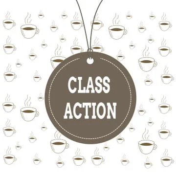 Writing note showing Class Action. Business photo showcasing lawsuit filed by Stock Illustration