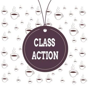 Writing note showing Class Action. Business photo showcasing lawsuit filed by Stock Illustration