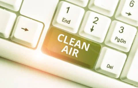 Writing note showing Clean Air. Business photo showcasing air that has no Stock Photos