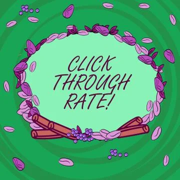 Writing note showing Click Through Rate. Business photo showcasing proportion of 스톡 일러스트